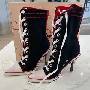 Anne Michelle High Heeled Nowell Sneaker Boots 5.5